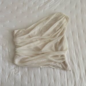 Abercrombie & Fitch Elegant Cream One-Shoulder Top